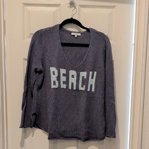 Miracle V-Neck Sweater - Purple with Blue